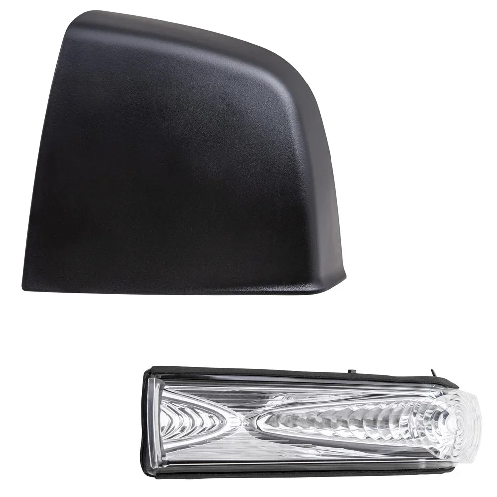 Brock Aftermarket Replacement Driver Left Door Mirror Cover Burgundy Black And Turn Signal Light Set Compatible With 2015-2021 RAM Promaster City Base/ST/Tradesman