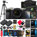 Sony a7C II Full Frame Mirrorless Camera Body with 28-60mm F4-5.6 Lens Silver ILCE-7CM2L/S Bundle with Deco Gear Photography Bag Case + Extra Battery + Charger + Tripod + Software Kit & Accessories