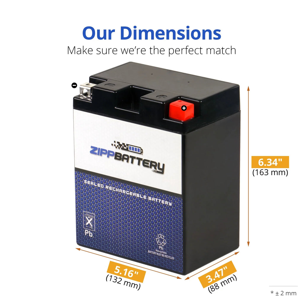 Zipp Battery YTX14AHL-BS (14AHL-BS 12 Volt,12 Ah, 210 CCA) Motorcycle Battery for Suzuki 1100cc Gsx-r1100 1989