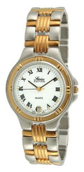 Swiss Edition Men's Two Tone Silver & 23K Gold Plated Luxury Roman Numeral White Dial Gold Bezel Outfit Watch SE3606-M