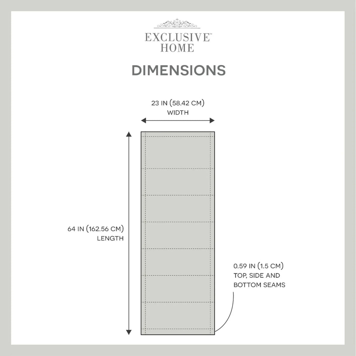 Exclusive Home Ricardo Total Blackout Roman Shade, 23"x64", Grey