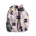Pre-Owned Miu Miu CANAPA CATS Drawstring Bag 5RM014 Ladies Leather,Cotton Pouch Black,Light Purple,Multi-color (Good)