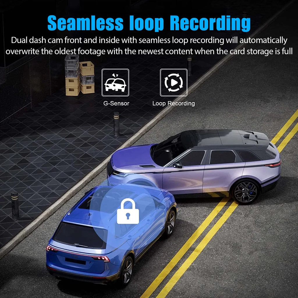 3 Channel Dash Cam Front and Rear Inside W/32GB TF Card, Full HD 1080P Dash Camera for Cars, Dashcam Three Way Triple Car Camera W/IR Night Vision, Loop Recording, G-Sensor, Parking Monitor