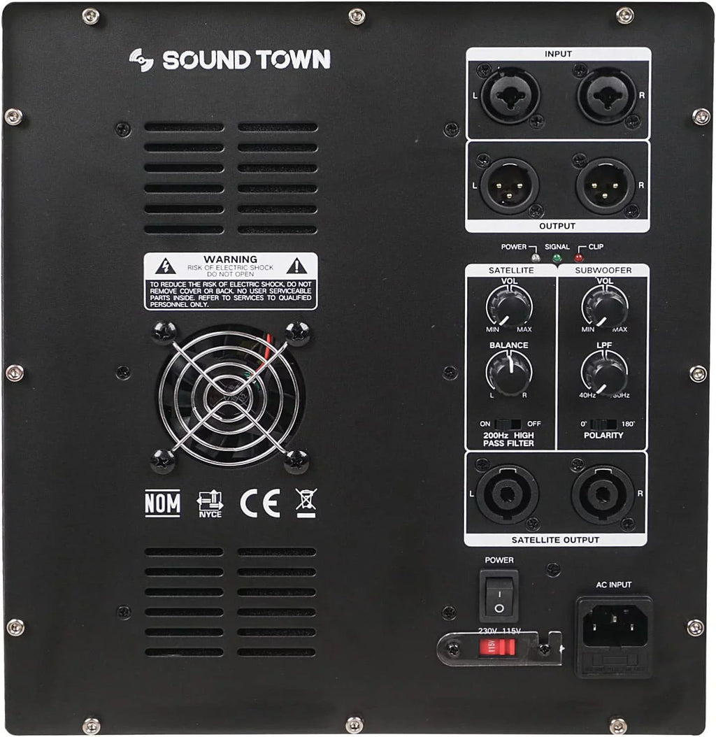 Sound Town 1400 Watts 12” Scarlet PA DJ Subwoofer with 2 Speaker Outputs, Folded Horn Design, White for Live Sound, Stage, Church, Lounge, Bar (CARPO-12DSWPW)