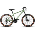 A24301 Ecarpat Mountain Bike 24 Inch Wheels, 21-Speed Mens Feminine Trail Commuter City Mountain Bike, Carbon steel Frame Disc Brakes Thumb Shifter Front Fork Bicycles