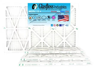 Glasfloss 12x30x1 - MERV 13 -Qty:6 - Furnace Air Filter - Made in USA (Actual Dimensions 11.5 x 29.5x7/8 inch)