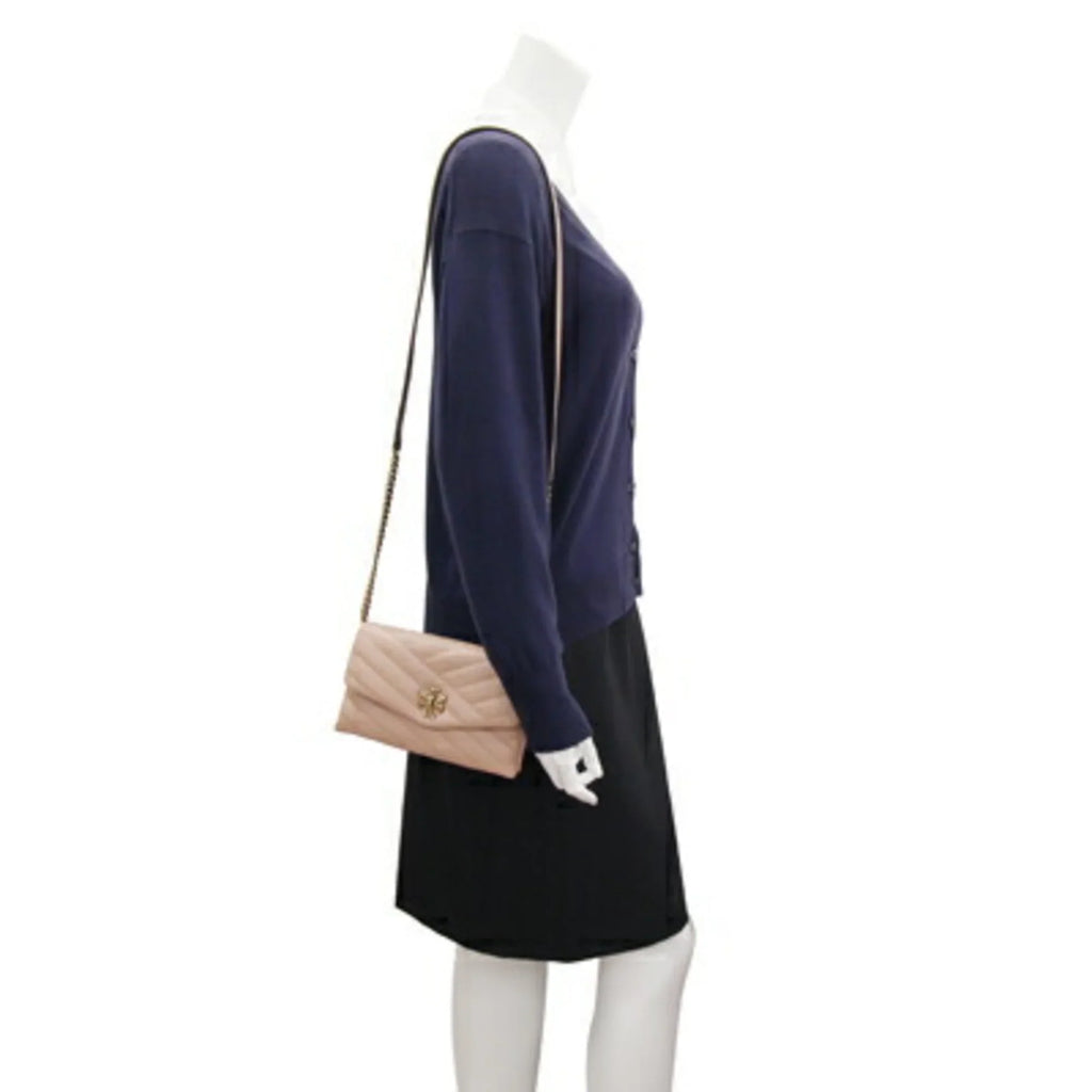 Pre-Owned Tory Burch Shoulder Kira Chevron Chain 64068 Beige Leather Girls TORY BURCH (Good)