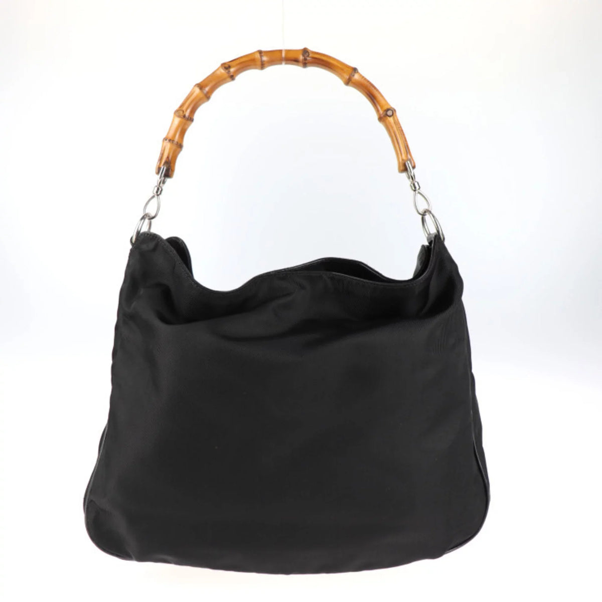 Pre-Owned GUCCI Gucci bamboo tote bag 001/1705/1577 canvas black handbag (Good)