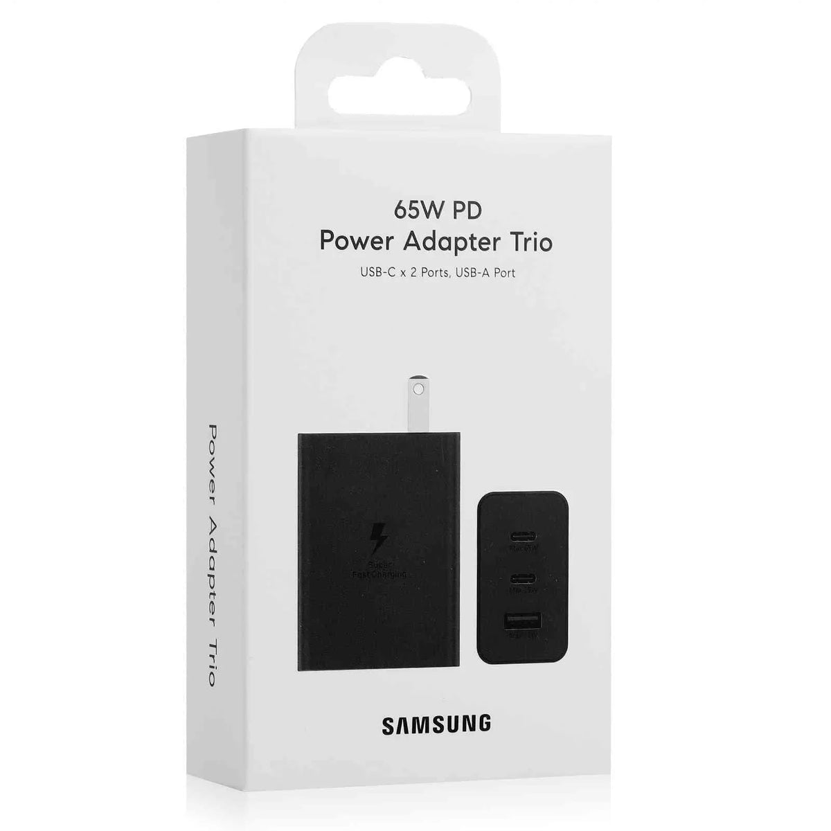 65W Fast Travel Charger with 3 Ports - USB & Dual USB-C - High-Speed Charging for Xperia Z3v/Z3/Z3 Compact/Z2 Tablet LTE/Z2 Tablet Wi-Fi iPhone, Samsung Galaxy, Laptops, Phones Google Pixel, MacBook