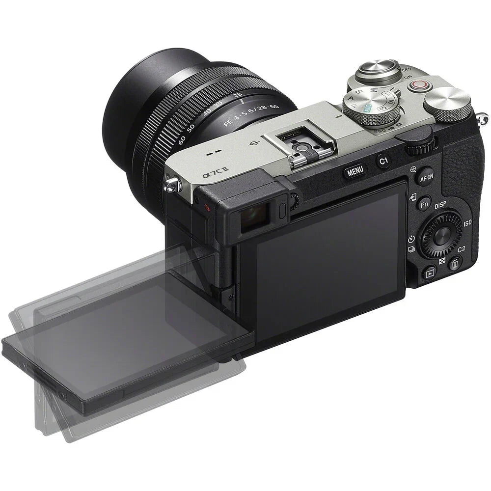 Sony a7C II Full Frame Mirrorless Camera Body with 28-60mm F4-5.6 Lens Silver ILCE-7CM2L/S Bundle with Deco Gear Photography Bag Case + Extra Battery + Charger + Tripod + Software Kit & Accessories