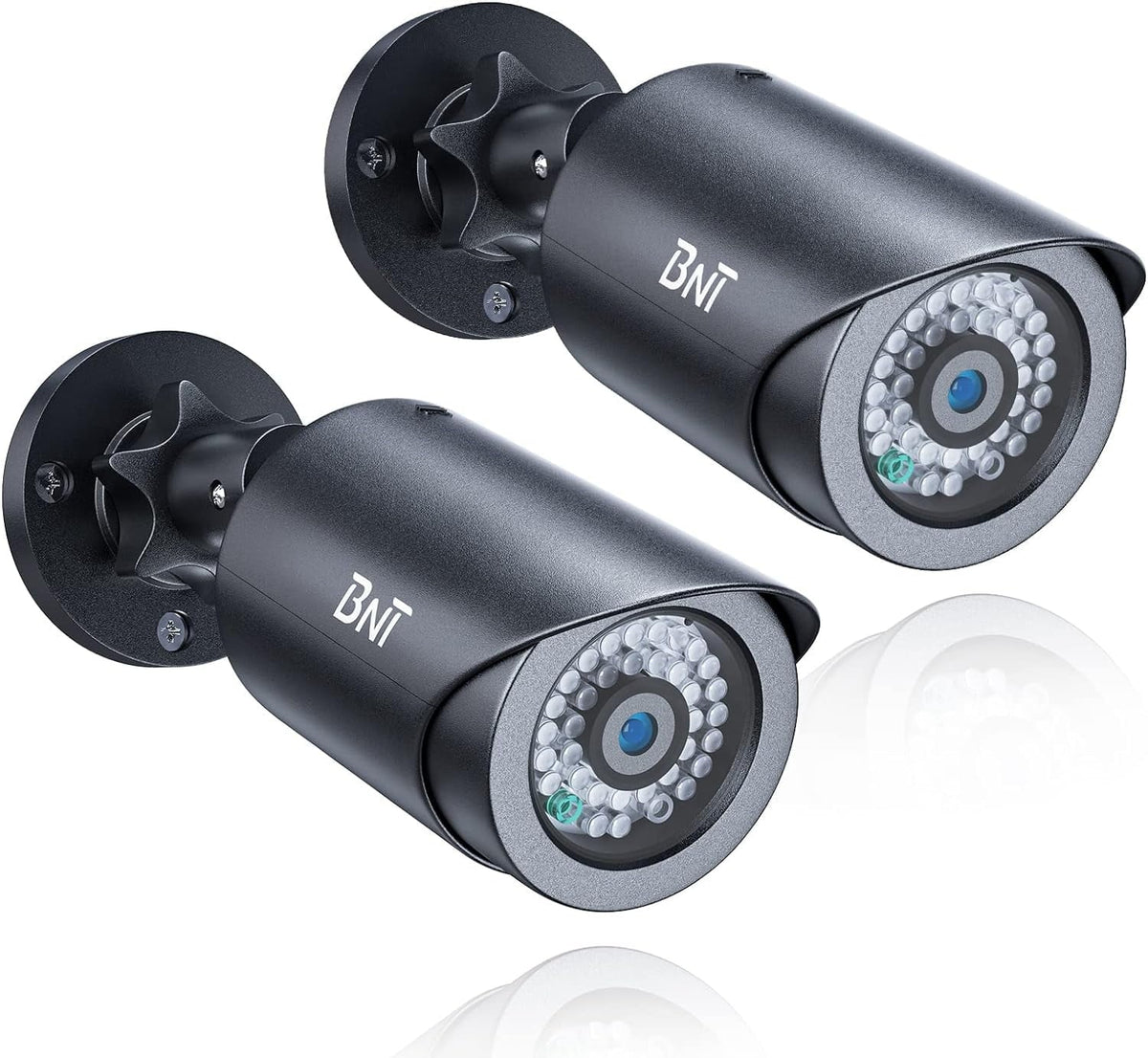 BNT Dummy Fake Security Camera, with One Scarlet Light at Night, for Home and Businesses Security Indoor/Outdoor (2