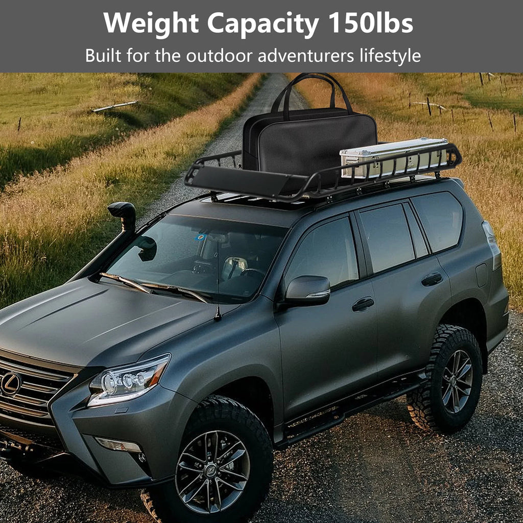 45"x 36"x4.5'' Rack Cargo Basket Universal Rooftop Cargo Rack, Cargo Carrier for Top of Vehicle for SUV, Truck, & Car Luggage Holder, 150 lbs Weight Capacity, Black