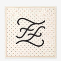 Fendi FF Karligraphy Black Logo Ivory Silk Scarf 33 cm FXT337