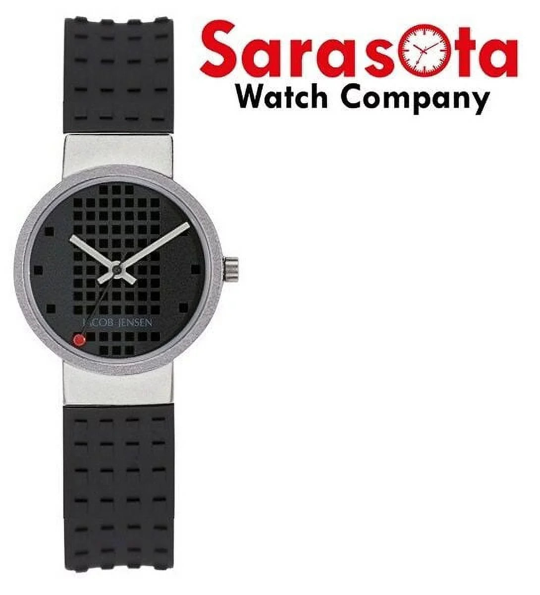 Jacob Jensen Clear Series 422 Black Dial Titanium Black Rubber Female Watch