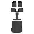 SA0568-B0569-C0569-D0568 All Weather Custom Fit Black 3 Row & Cargo Liner Behind the 2nd Row Floor Mat Liner Set for 2021-2023 Jeep Grand Cherokee L, Black
