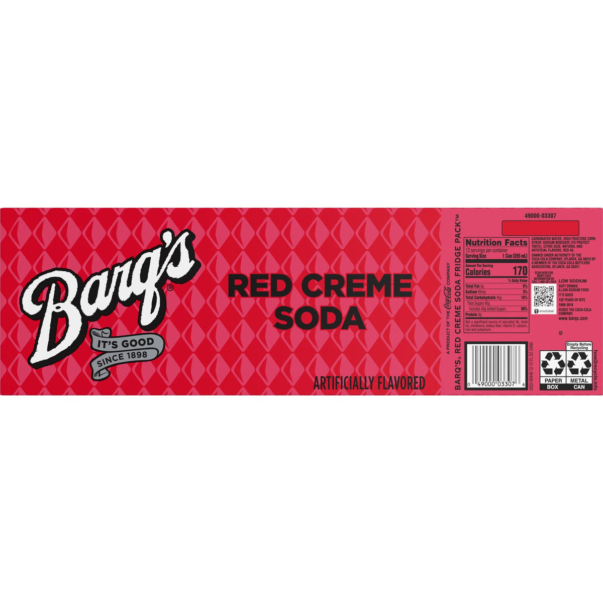 Barq's Burgundy Creme Soda Pop, 12 fl oz, 12 Pack Cans