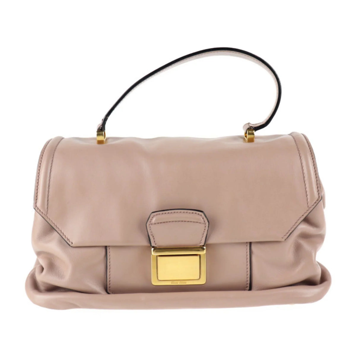 Pre-Owned Miu Miu MIUMIU handbag RN1079 leather CAMMEO Blush beige 2WAY (Good)