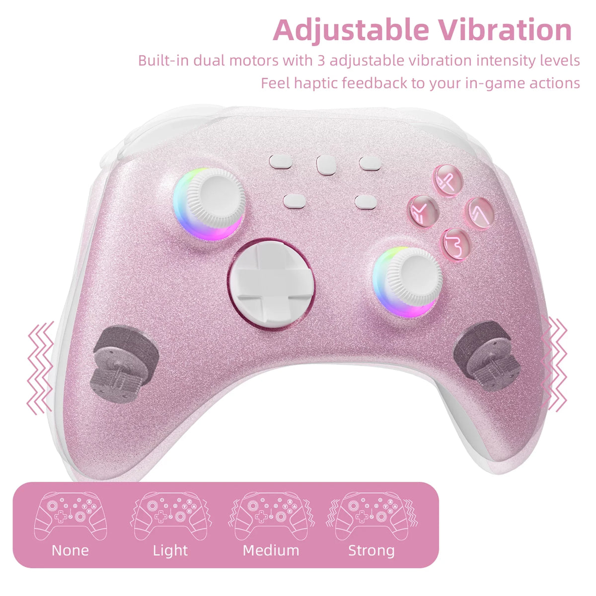 Pokémon Violet Game Disc and Upgraded Switch Pro Controller for Nintendo Switch/OLED/Lite, Wireless Switch Remote for PC/IOS/Android/Steam Blush