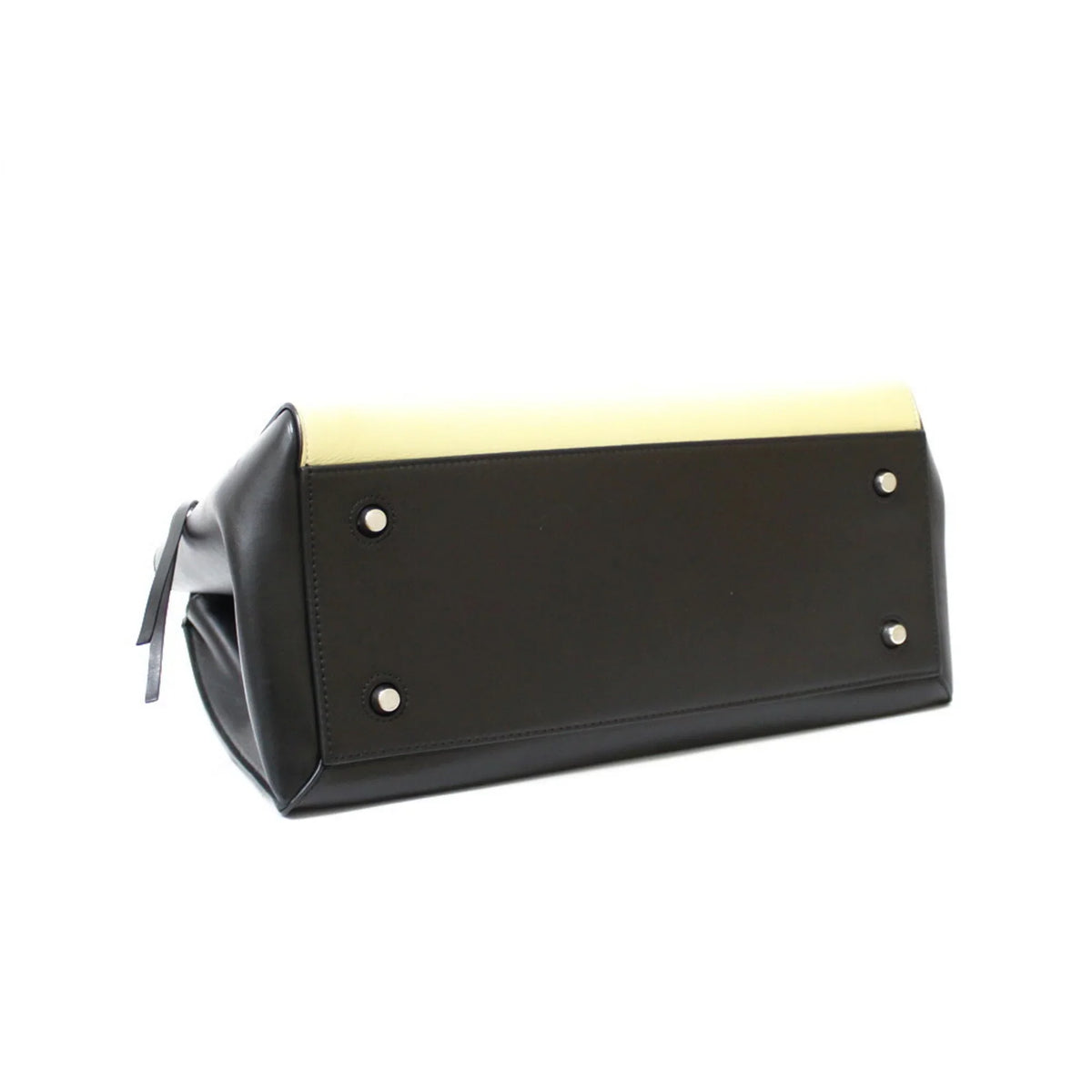 Pre-Owned CELINE Celine Handbag Edge Overseas Large Black Yellow Girls Leather (Fair)