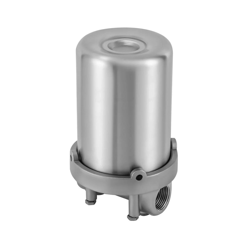 Miumaeov Stainless Steel Water Filter Housing Heavy Duty Silver Water Filter Shell 5 inch Filter 3/4 inch NPT Inlet and Outlet Stainless Steel Water Filter Shell with Bracket and Wrench Pin