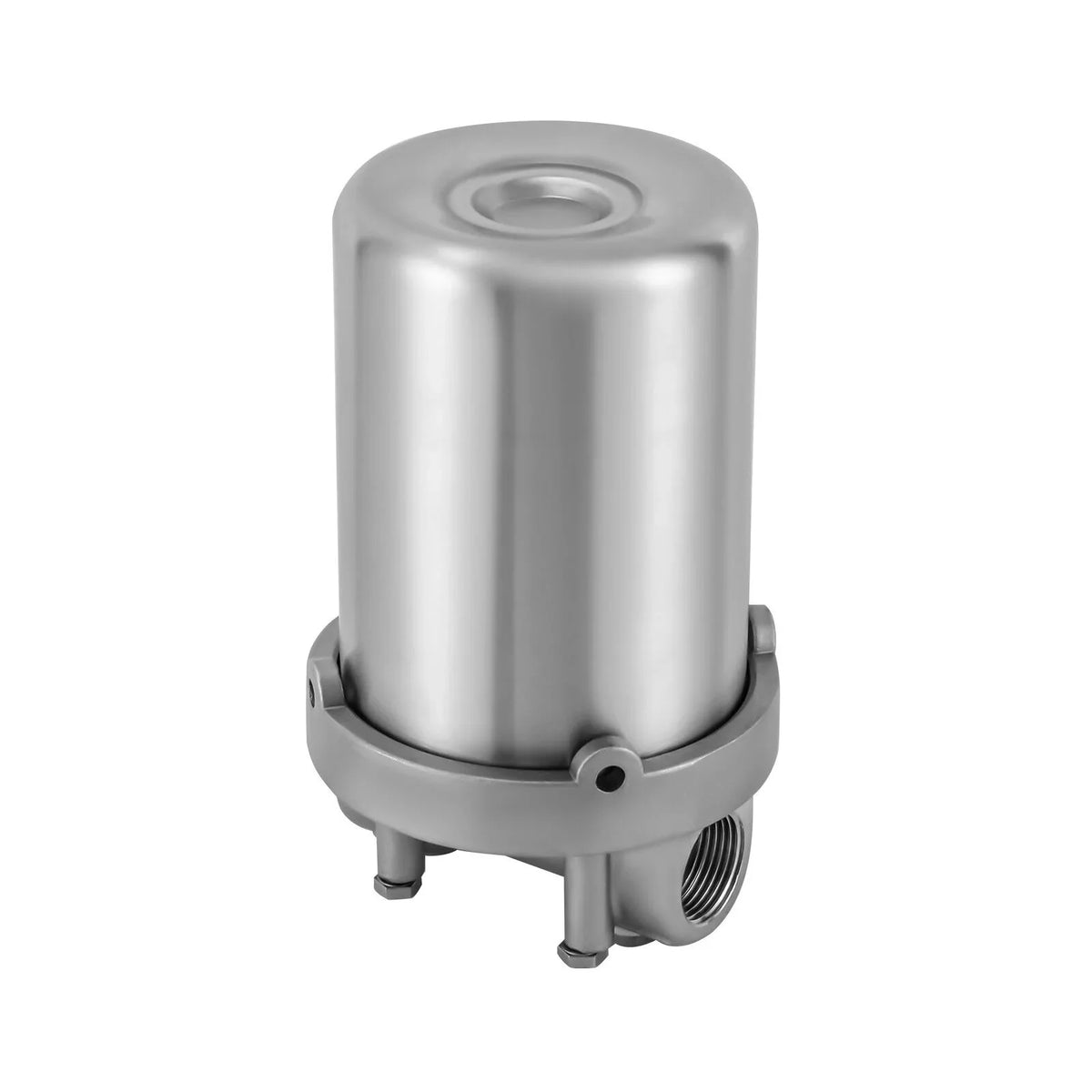 Miumaeov Stainless Steel Water Filter Housing Heavy Duty Silver Water Filter Shell 5 inch Filter 3/4 inch NPT Inlet and Outlet Stainless Steel Water Filter Shell with Bracket and Wrench Pin