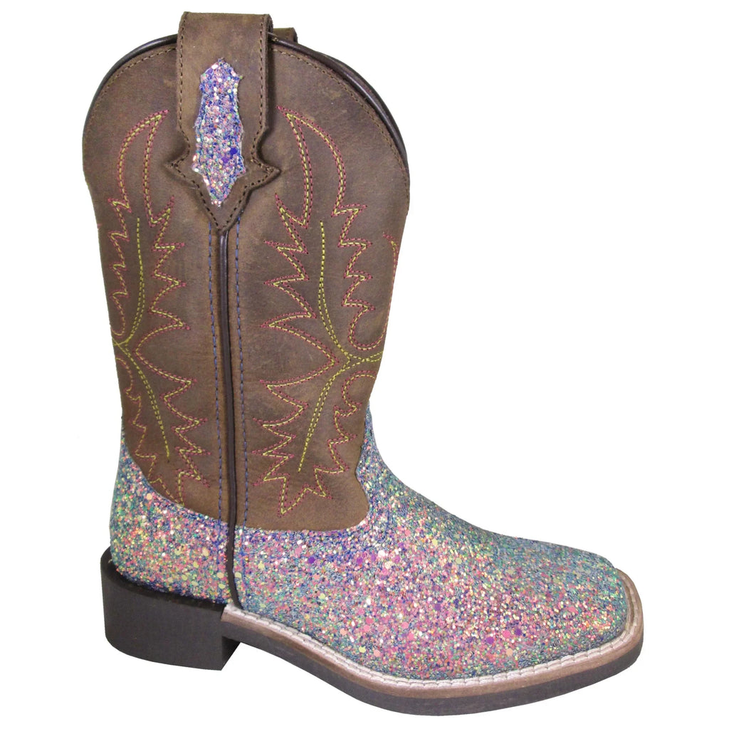 Smoky Mountain Girls' Ariel Western Boot Broad Square Toe Rose 2 D(M) US