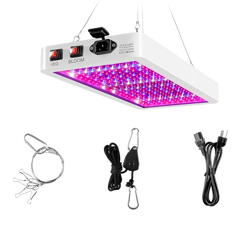 Anself 2000W Full Spectrum LED Grow Light - 312 LEDs with Veg/Bloom Dual Switch - IP65 Waterproof Indoor Plant Growing Lamp - Ideal for Seedlings, Petals Greenhouse Use
