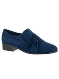 BELLA VITA Female Navy Hidden Gore Padded Ruched Billie Ii Almond Toe Block Heel Slip On Loafers Shoes 12 M