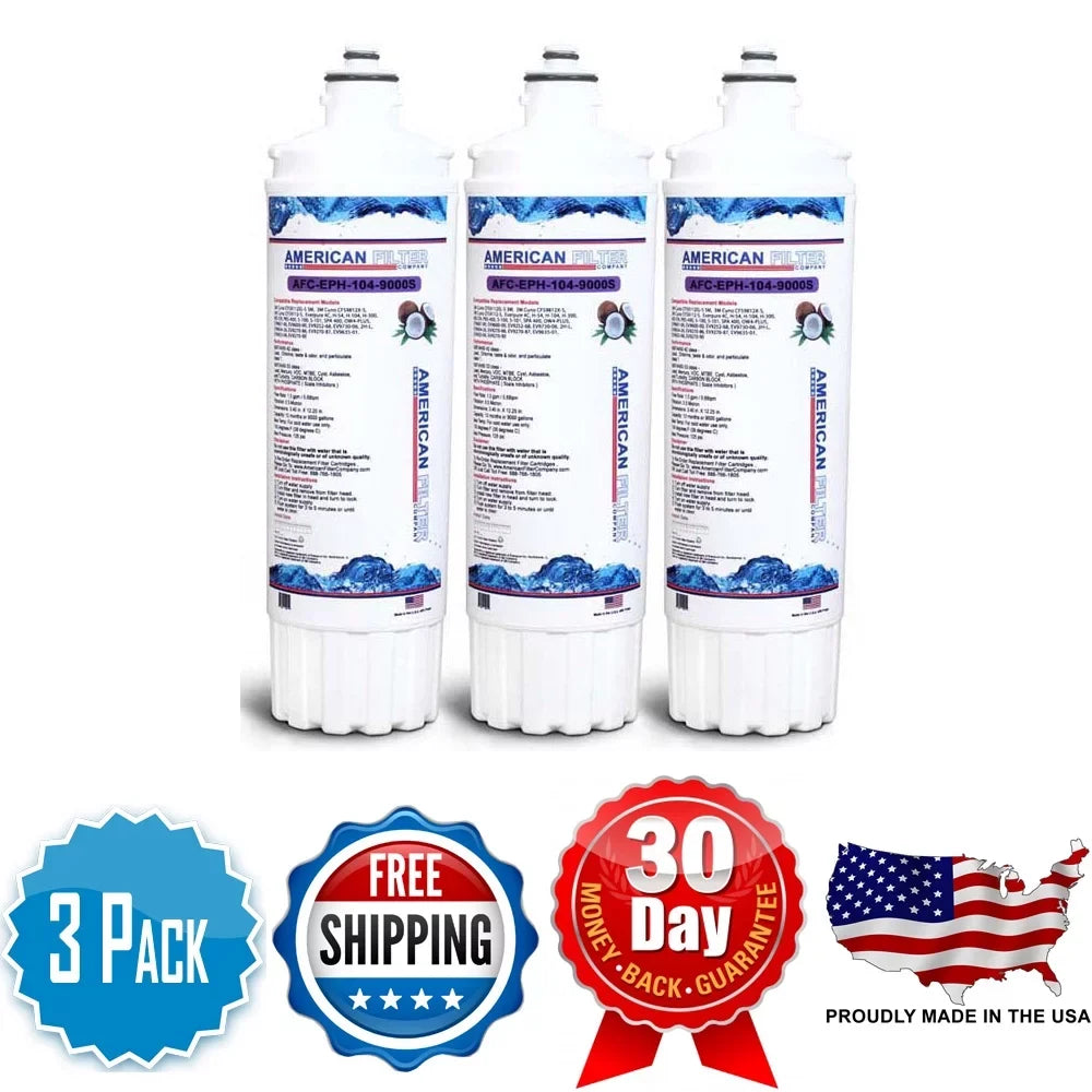 AFC Brand , Water Filters , Model # AFC-EPH-1200-1-12000C , Compatible with Everpure® 7CLM - 3 Pack - Made in U.S.A.