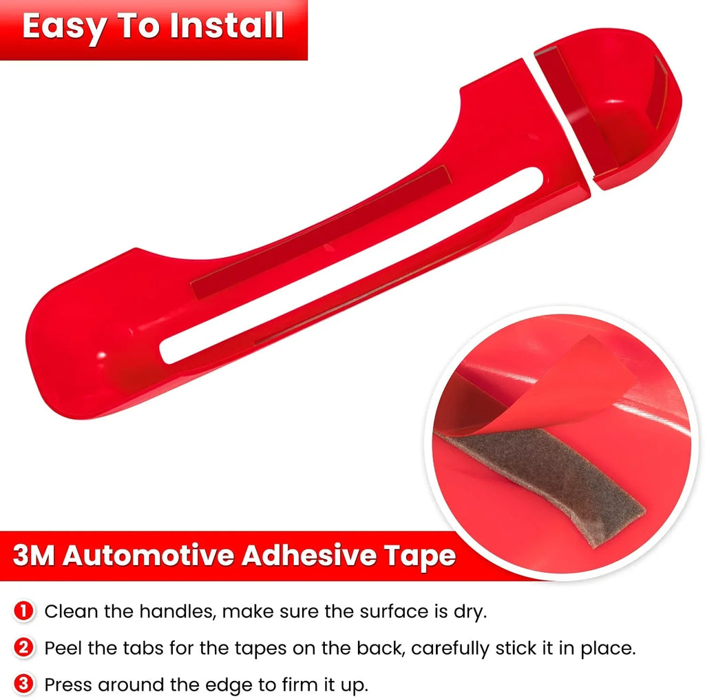 E-cowlboy Door Handle Inserts Cover Trim+Tailgate Handle Cover for 2018-2022 Jeep Wrangler JL JLU Sports Sahara Freedom Rubicon Unlimited Gladiator JT 2-Door & 4-Door Exterior Accessories Ruby 5PCS)