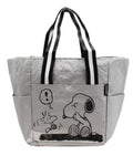 Snoopy Mad at Woodstock Light Gray Medium Proportion Tote Bag