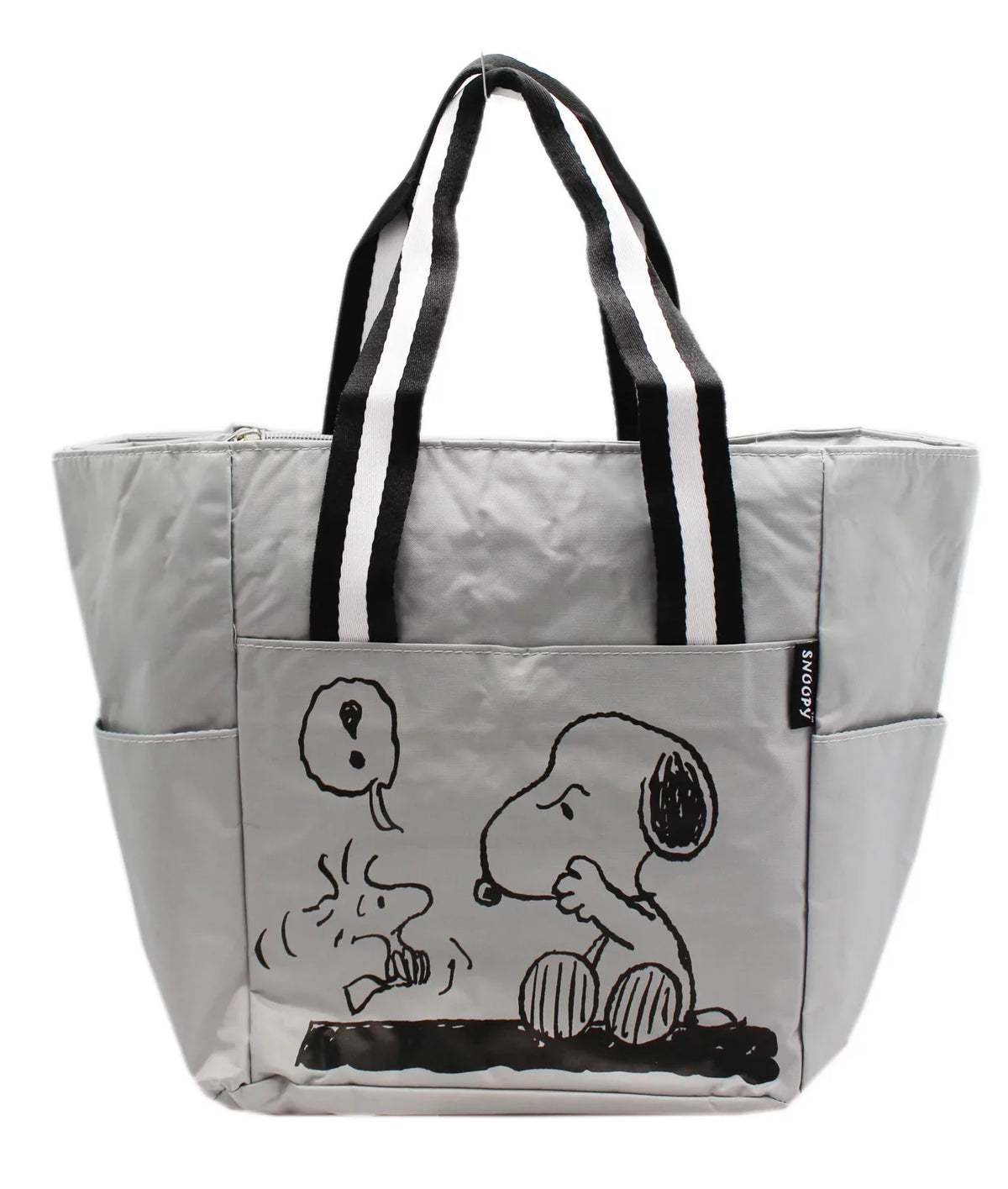 Snoopy Mad at Woodstock Light Gray Medium Proportion Tote Bag