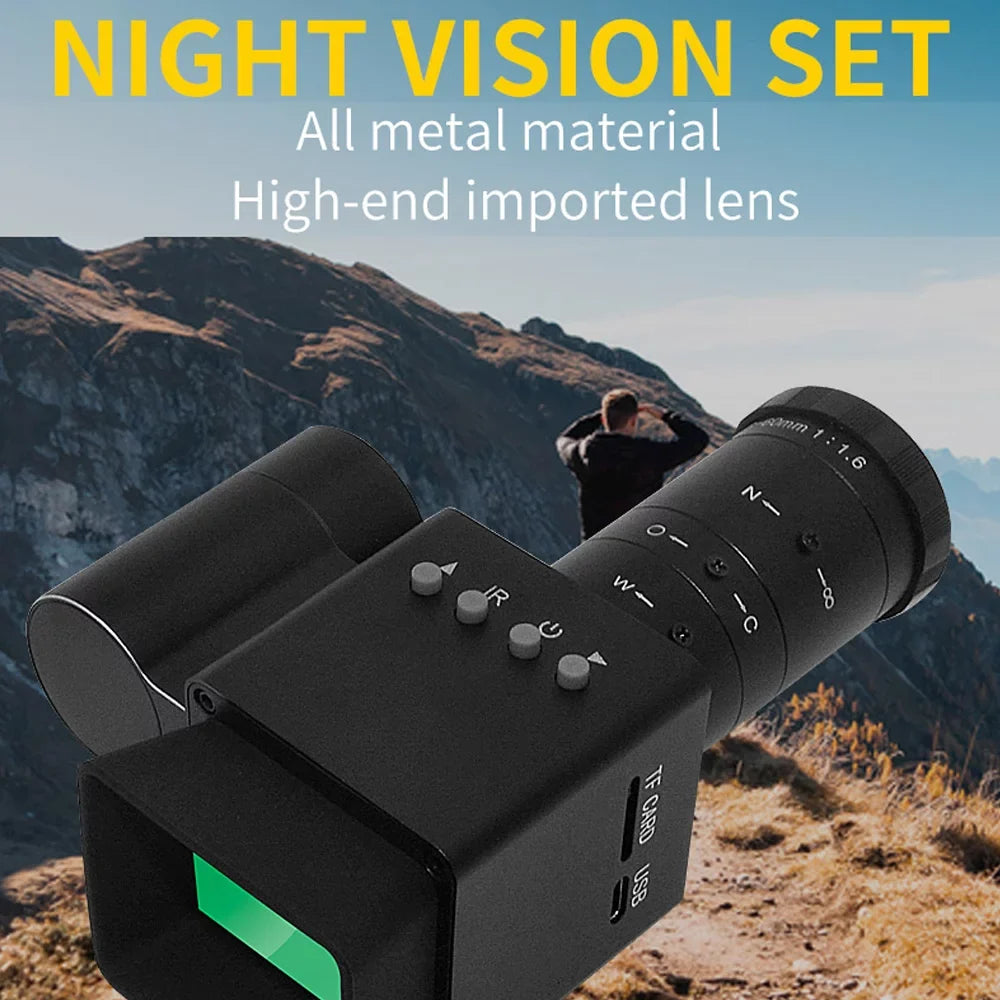 Walmeck 1080P Portable Night-Visions Device Day Night Use 1.54Inch Display Photo Taking Video Recording Burgundy Digital Vedio Camera for Fishing Boating Observation