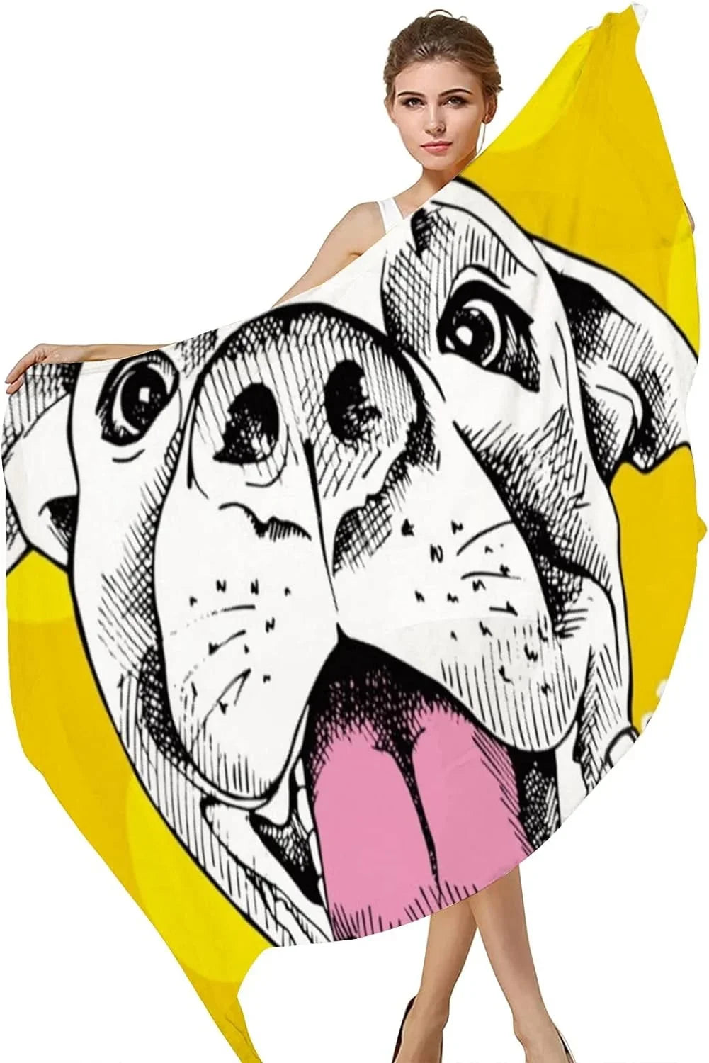 Hyjoy Cheerful Dog Long Silk Neck Scarf Lightweight Shawl Wrap Scarves for Feminine Girls