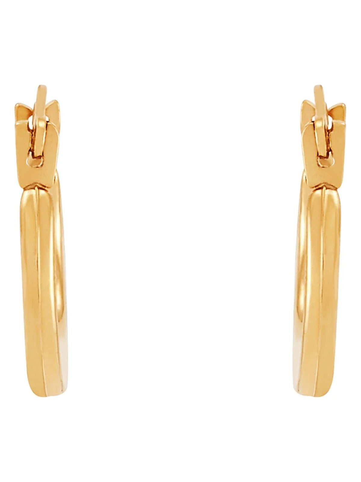 Brilliance Fine Jewelry Girls 10K Yellow Gold Round Hollow Plain Hoop Earrings