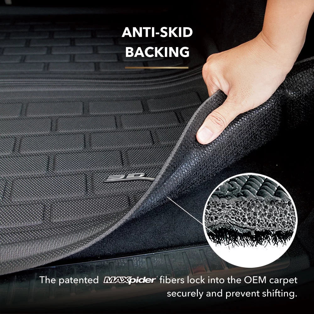 3D Maxpider 2022-2023 Fits Tesla Model X Custom Fit Kagu Carbon Fiber Embossed Pattern Front Cargo Liner Black M1TL0471309