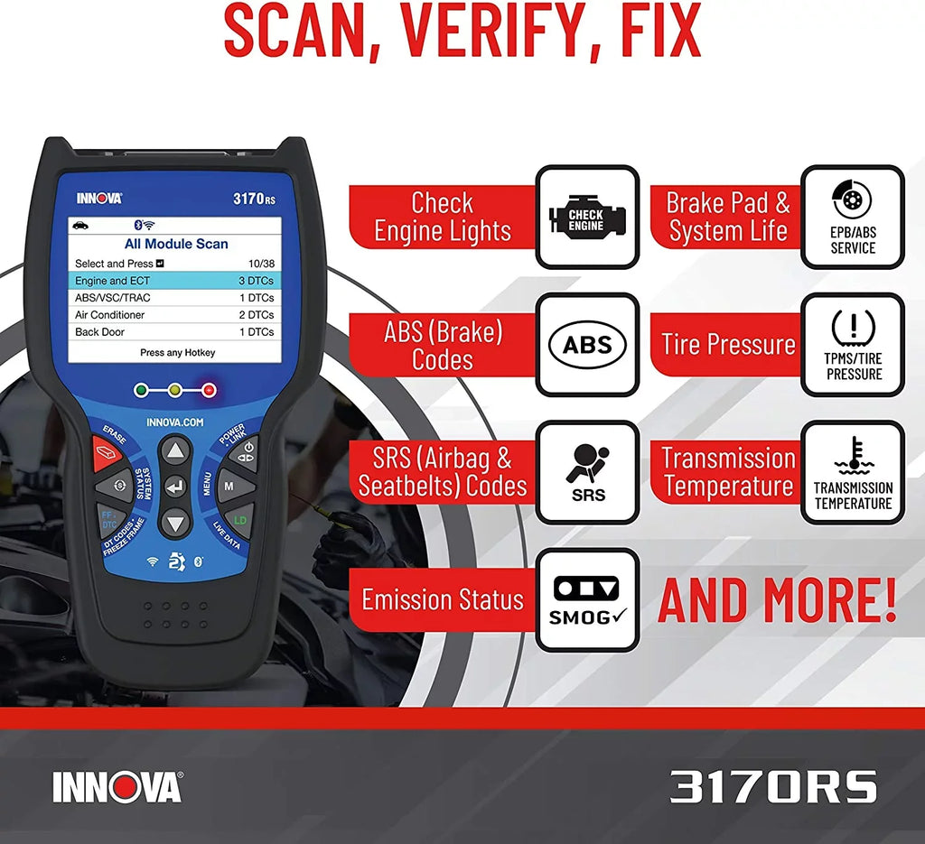 INNOVA 3170RS FixAssist Bluetooth Code Reader Vehicle Diagnostic Scanner