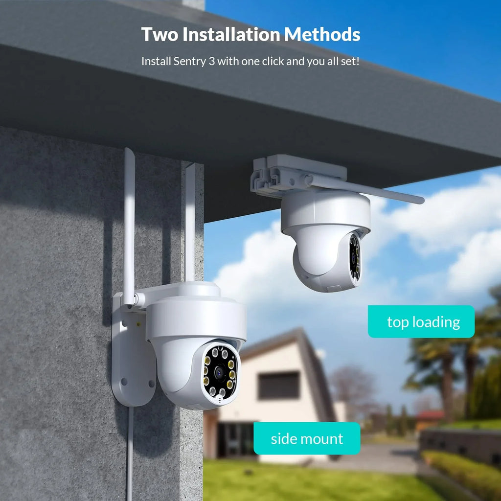Security Cameras Wireless Wi-fi, Netvue 360° View Home Surveillance Outdoor Cameras, Only 2.4G Wifi