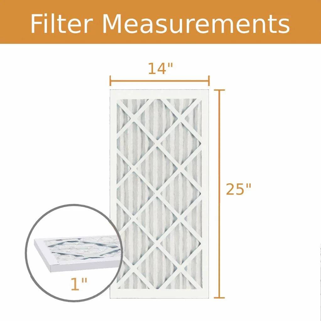 14x25x1 Key Pleat Purolator Air Filter - MERV 8 (6 Pack)