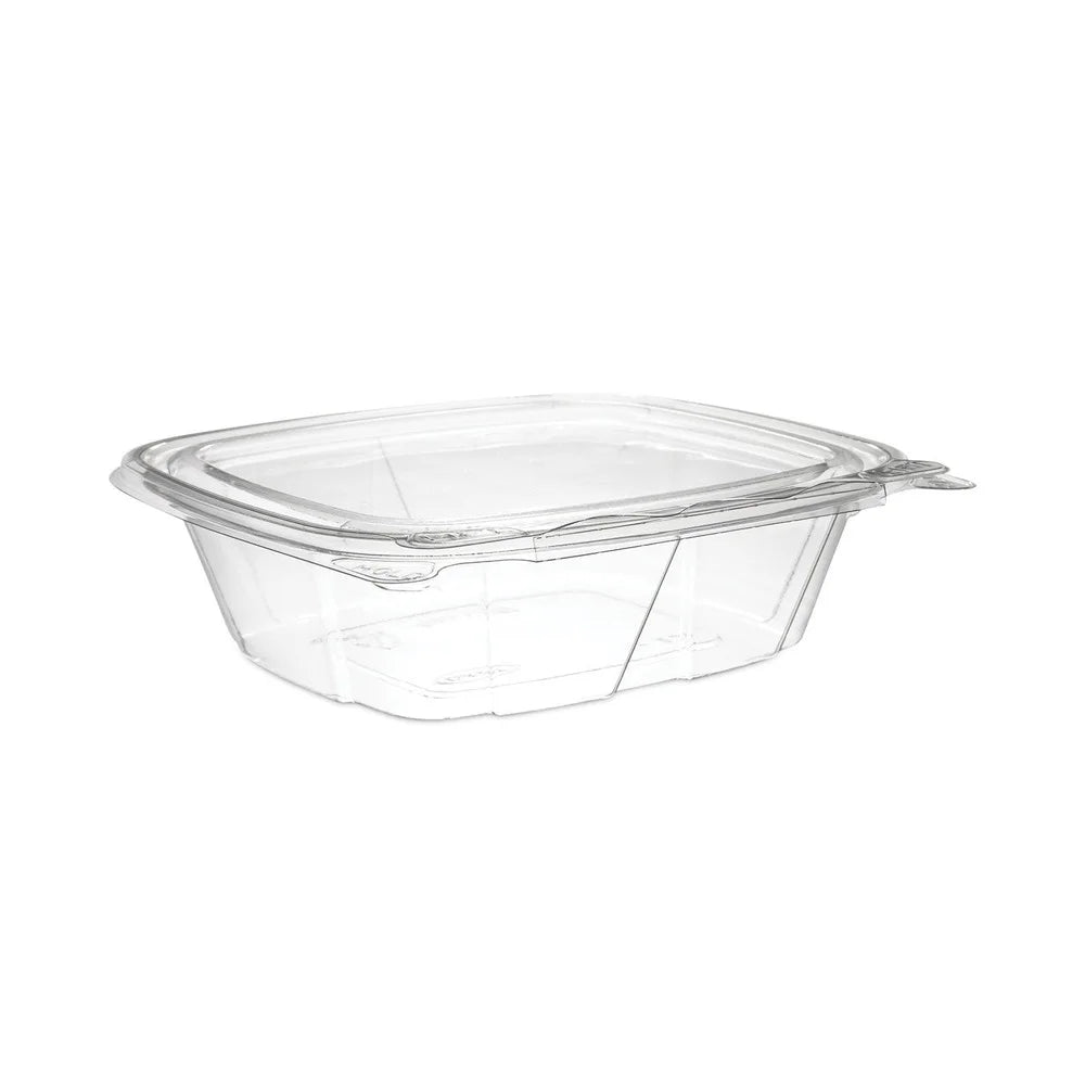 Dart ClearPac SafeSeal Tamper-Resistant/Evident Containers, Flat Lid, 12 oz, 4.9 x 2 x 5.5, Clear, Plastic, 100/Bag, 2 Bags/Carton