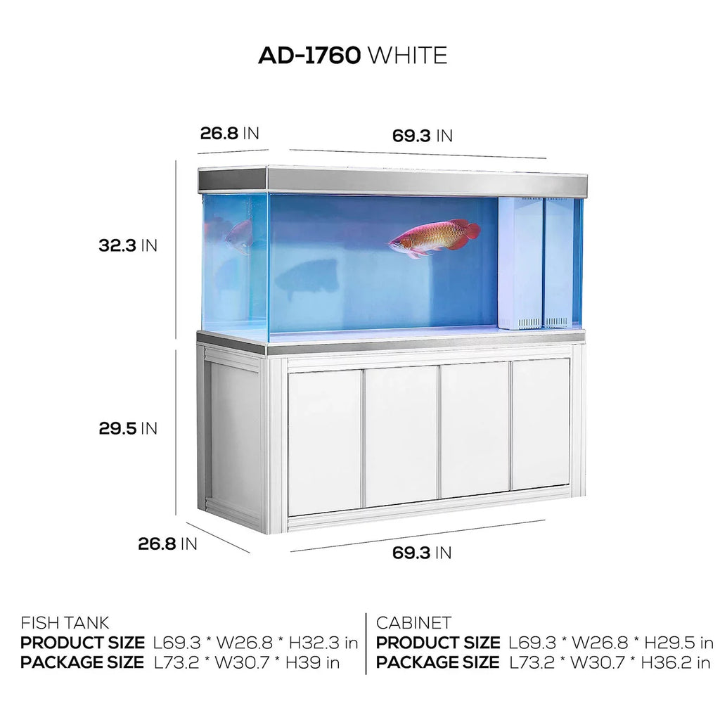 Aqua Dream 235 Gallon Scarlet Glass All-in-one Aquarium White and Silver