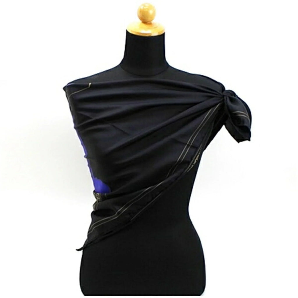 Pre-Owned Louis Vuitton Silk Scarf Muffler Black Girls (Good)