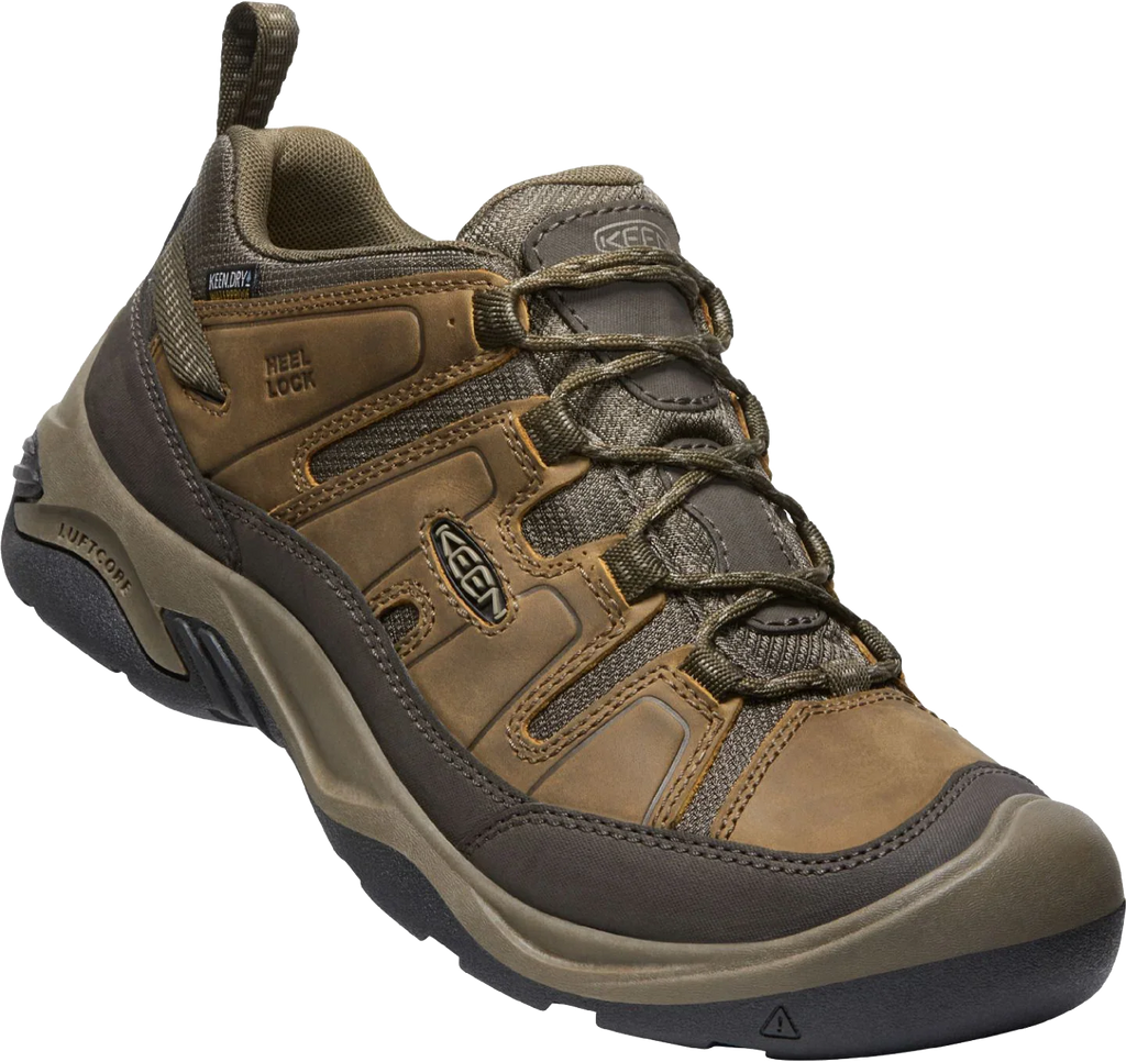 Refurbished KEEN 1026773 Circadia Low WP Waterproof Hiking Shoes for Men - Shitake/Brindle - 10M