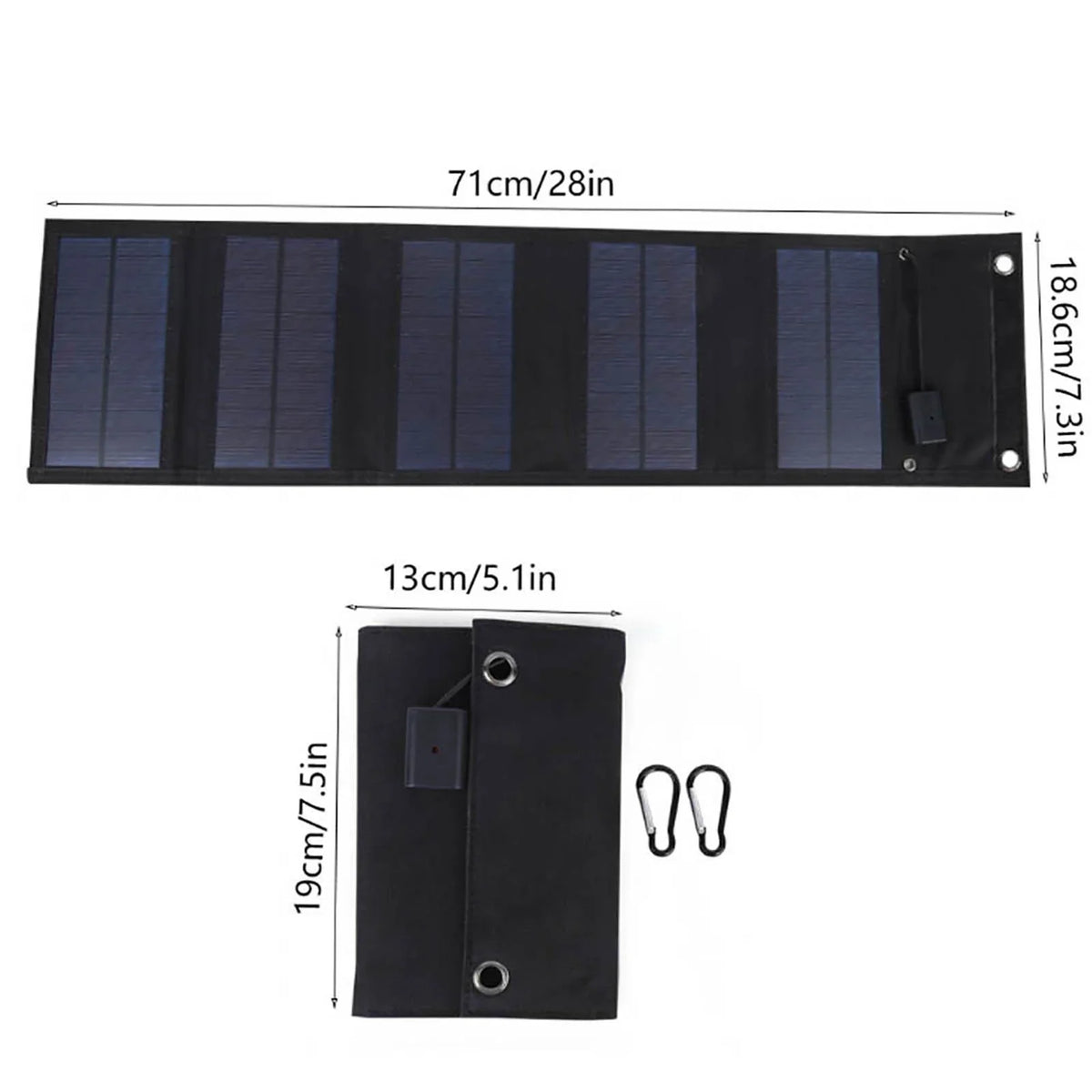 20W Waterproof Foldable Solar Panel Solar Power Charger USB Output for Mountaineering