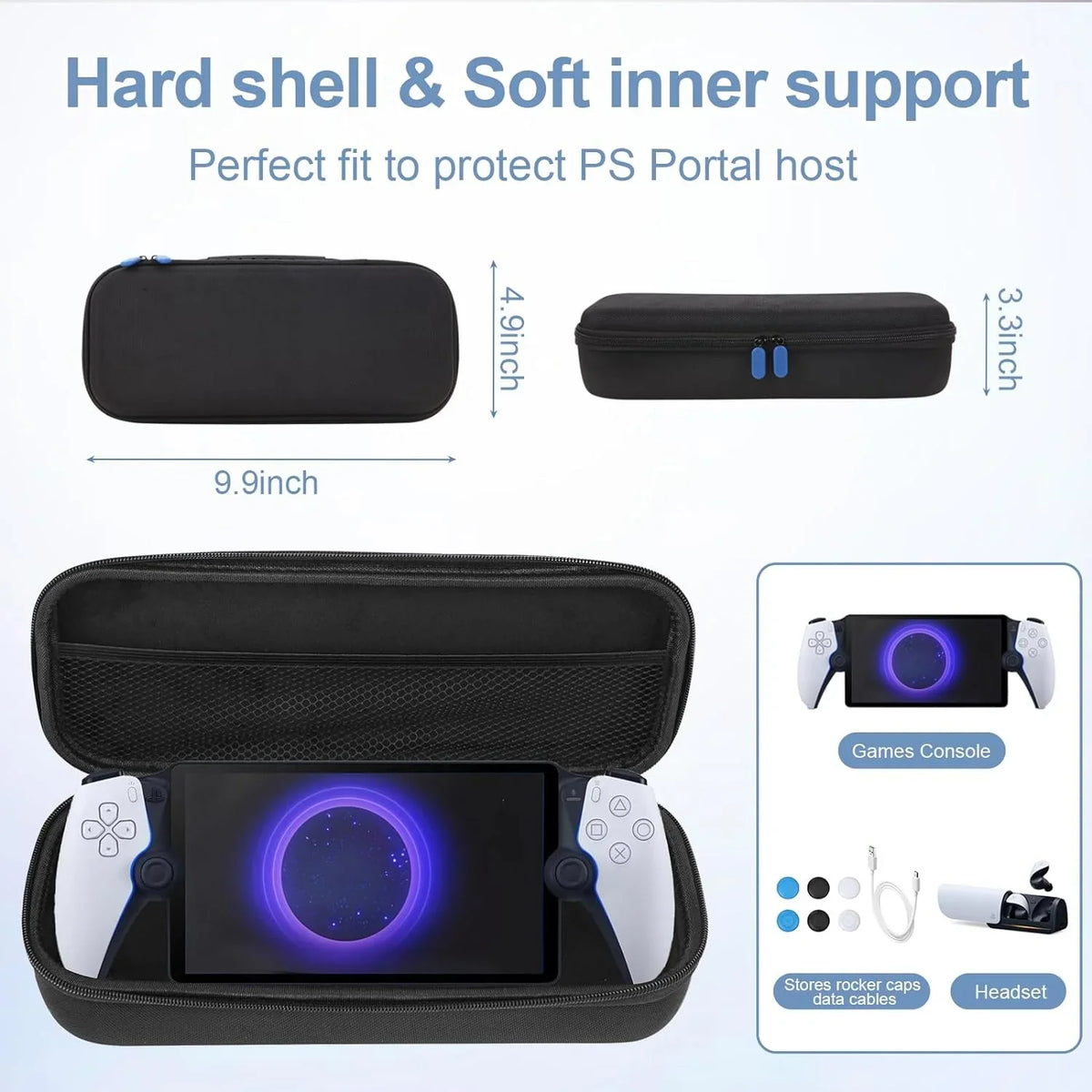 Uberwith Carrying Storage Case for PlayStation Portal,Portable Travel Case Fit for ps5 portal handheld Storage Game Consoles,EVA Portable PS Remote Streaming Console Pouch Carry Case Hard Shell