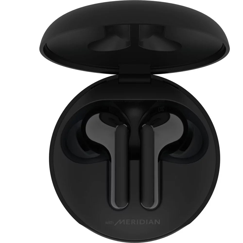 Open Box LG TONE Free FN5W - Wireless Charging True Wireless Bluetooth Earbuds with Meridian Sound, Noise Ruby Dual Microphone for Work/Home Office, iPhone and Android Compatible, Black