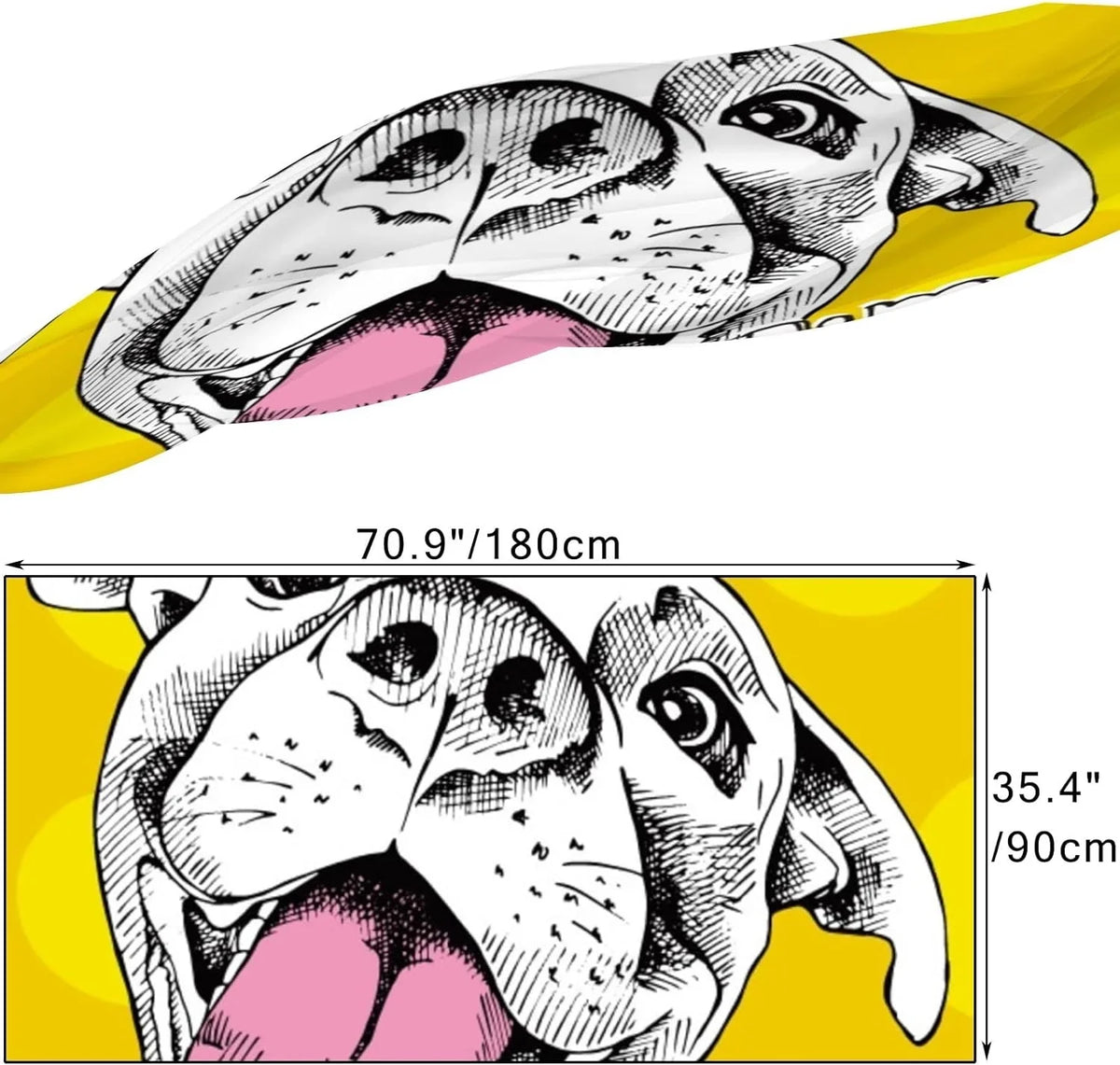 Hyjoy Cheerful Dog Long Silk Neck Scarf Lightweight Shawl Wrap Scarves for Feminine Girls