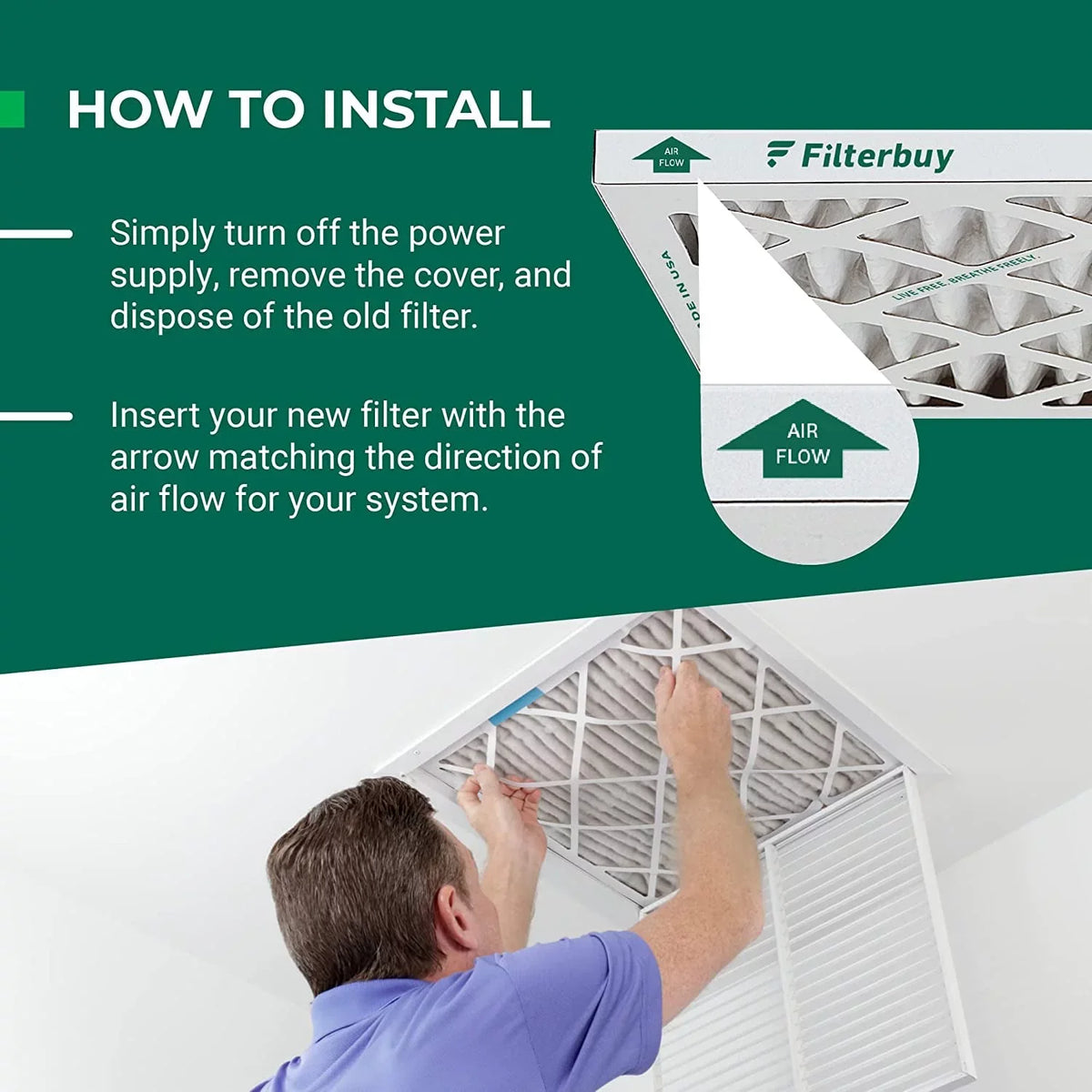 Filterbuy 16x36x2 MERV 13 Pleated HVAC AC Furnace Air Filters (3-Pack)