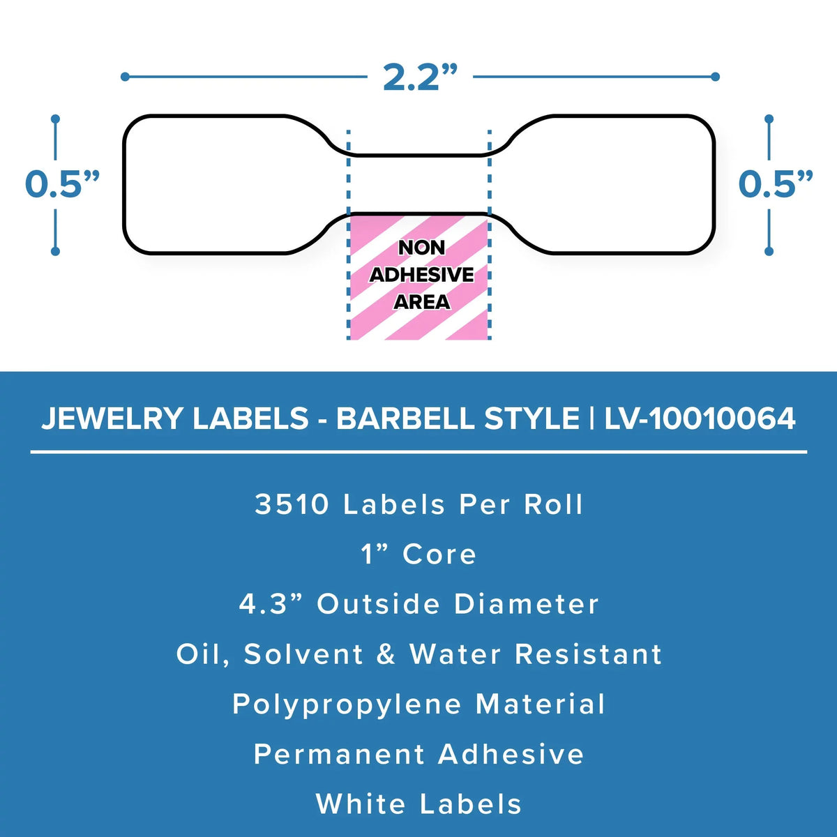 Zebra Jewelry Labels 2.2" x 0.5" (LV-10010064)