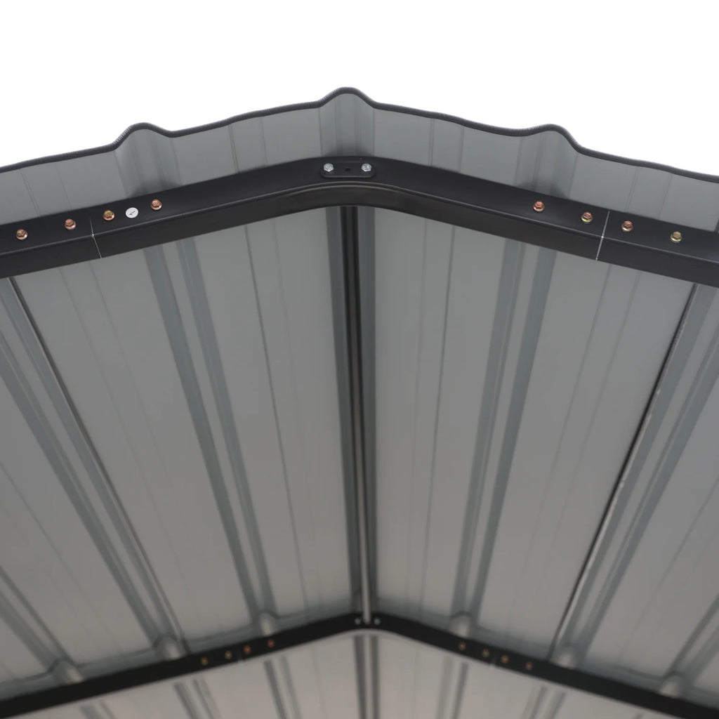 Summit Living 12 x 20 ft Metal Carport with Galvanized Steel Roof, Heavy-Duty Garage Car Storage Shelter, Gray